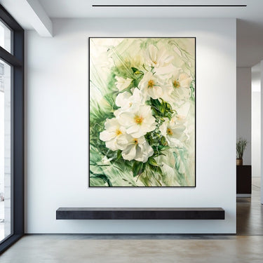 White Flower Painting on Canvas
